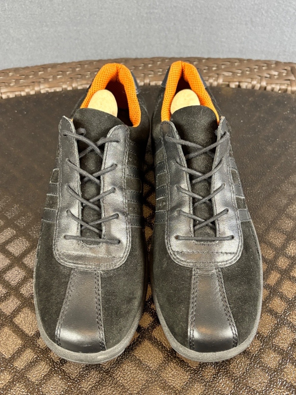 Ecco Leather Suede Lace Up Comfort Driving Shoes Size 41/US7-7.5